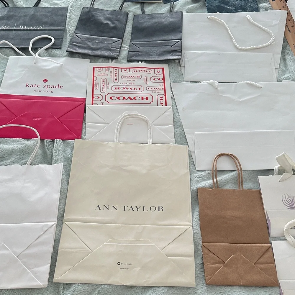 20 Assorted Empty Designer Shopping Bags Collection